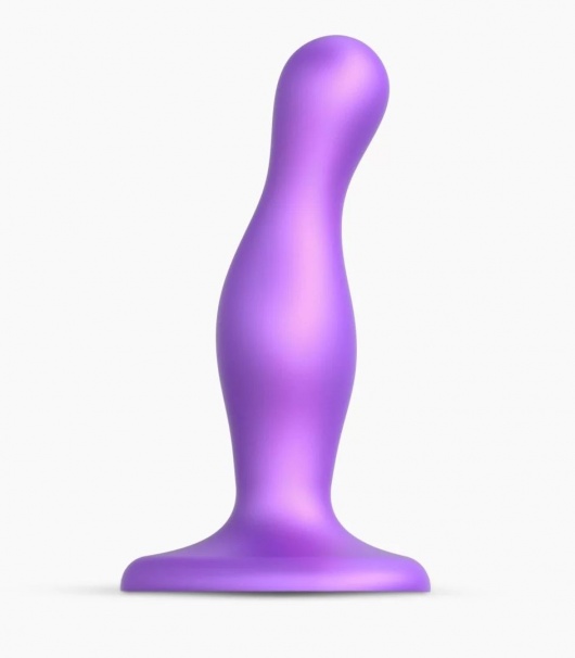 Фиолетовая насадка Strap-On-Me Dildo Plug Curvy size S - Strap-on-me - купить с доставкой в Хабаровске