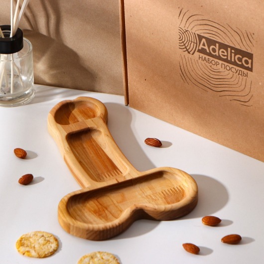 Деревянное блюдо для подачи в форме члена (25 х 16,5 х 1,7 см) - Сима-Ленд - купить с доставкой в Хабаровске