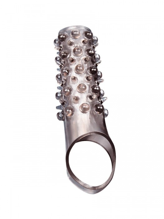 Дымчатая насадка на пенис с шипами и выпуклостями - 12 см. - Sex Expert - в Хабаровске купить с доставкой