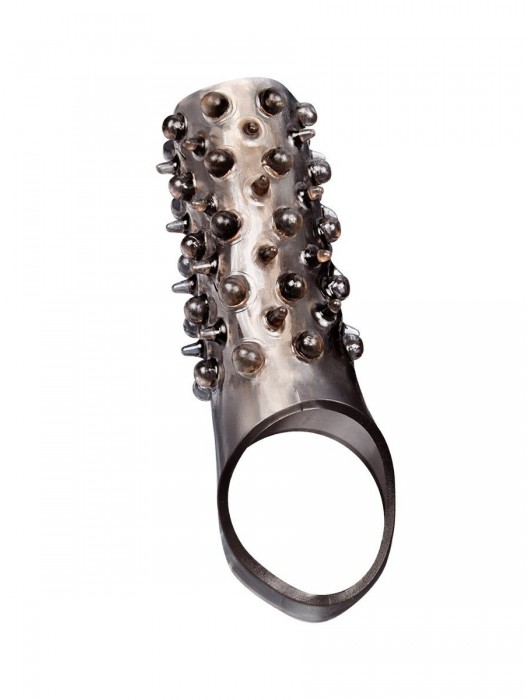 Дымчатая насадка на пенис с шипами и выпуклостями - 12,5 см. - Sex Expert - в Хабаровске купить с доставкой