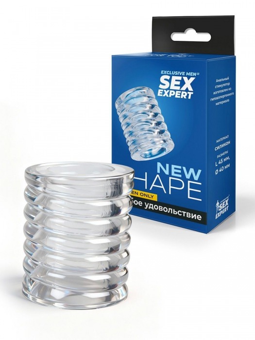 Прозрачная сквозная насадка на пенис с ребрышками - Sex Expert - в Хабаровске купить с доставкой