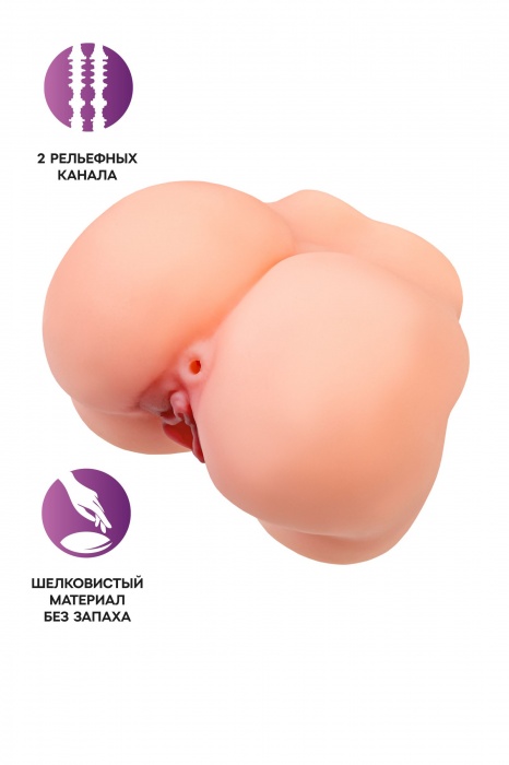 Реалистичный мастурбатор в форме попки с 2 любовными входами - No Name - в Хабаровске купить с доставкой