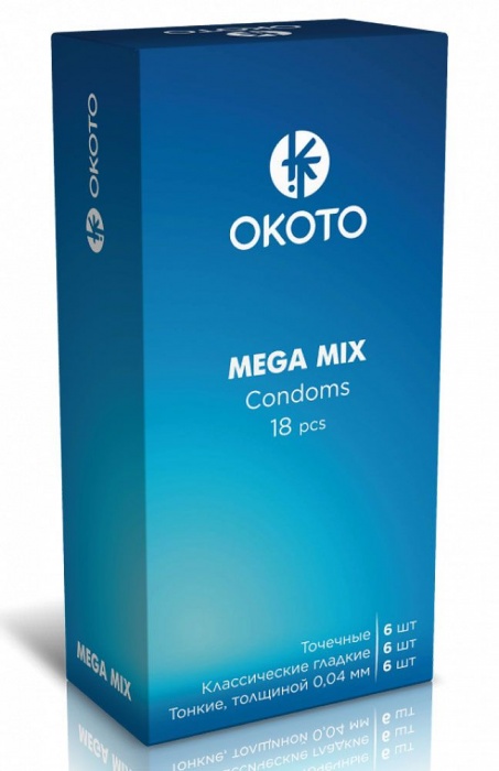 Презервативы OKOTO Mega Mix - 18 шт. - Sitabella - купить с доставкой в Хабаровске