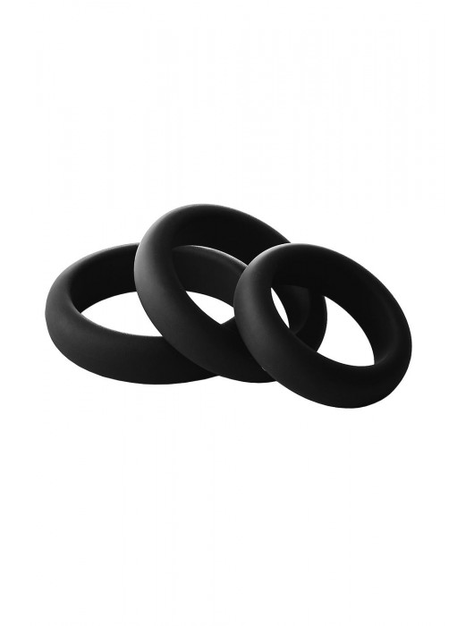 Набор из 3 черных эрекционных колец Smooth Silicone Cockring Pack - Dream Toys - в Хабаровске купить с доставкой