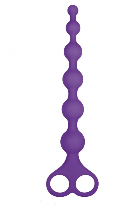 Фиолетовая анальная цепочка 8 Inch Ribbed Silicone Anal Beads - 26 см. - NMC