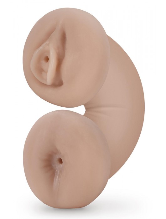 Телесный люминесцентный двусторонний мастурбатор Tasha - Blush Novelties - в Хабаровске купить с доставкой