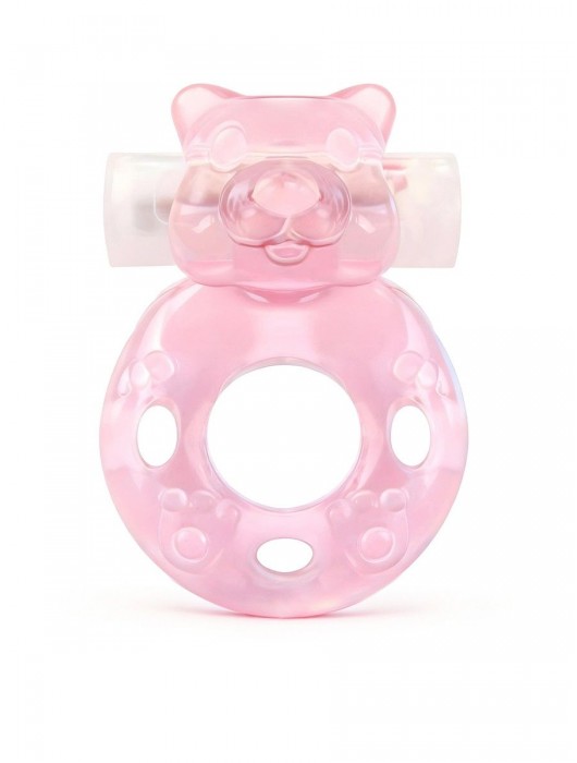Розовое эрекционное виброкольцо в форме мишки - 1137 - в Хабаровске купить с доставкой