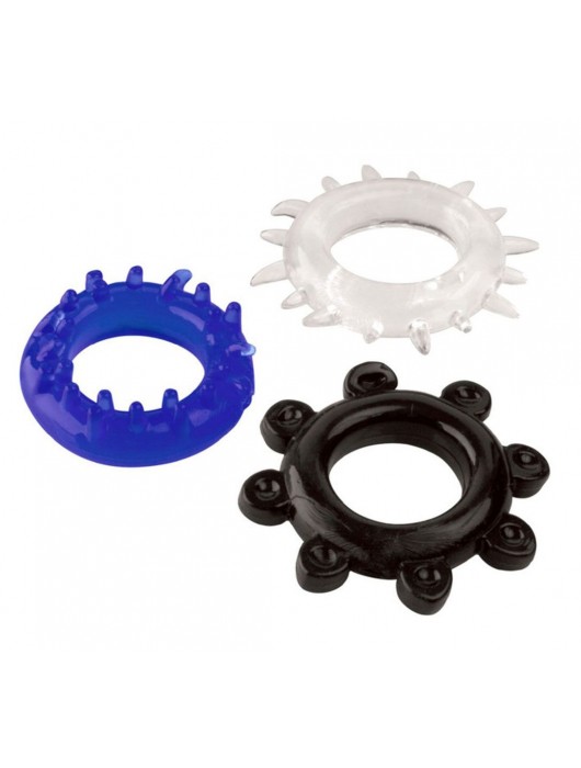 Набор из 3 эрекционных колец разного цвета и рельефа - Boys of Toys - в Хабаровске купить с доставкой