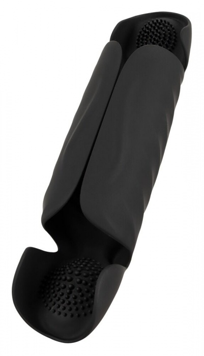 Черный вибромастурбатор с трехточечной стимуляцией Penis Trainer with 3 Point Stimulation - Orion - в Хабаровске купить с доставкой