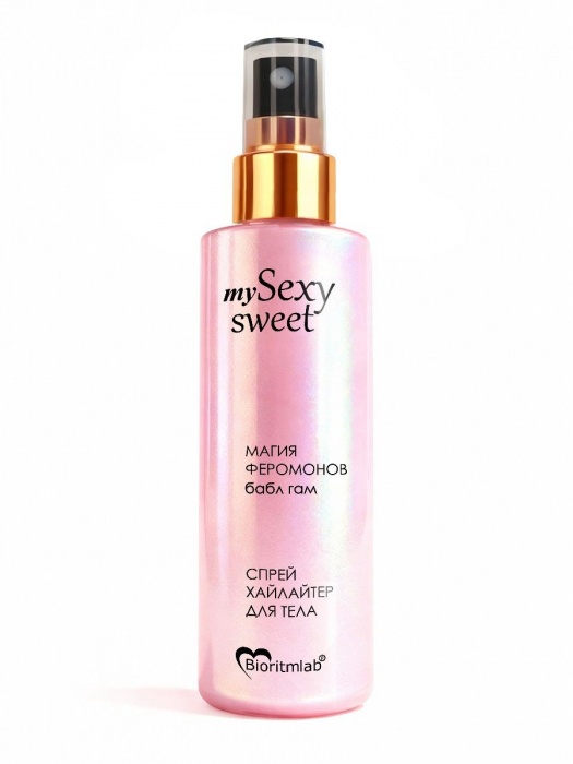 Спрей хайлайтер для тела Sexy Sweet с ароматом бабл-гам, шиммером и феромонами - 200 мл. -  - Магазин феромонов в Хабаровске