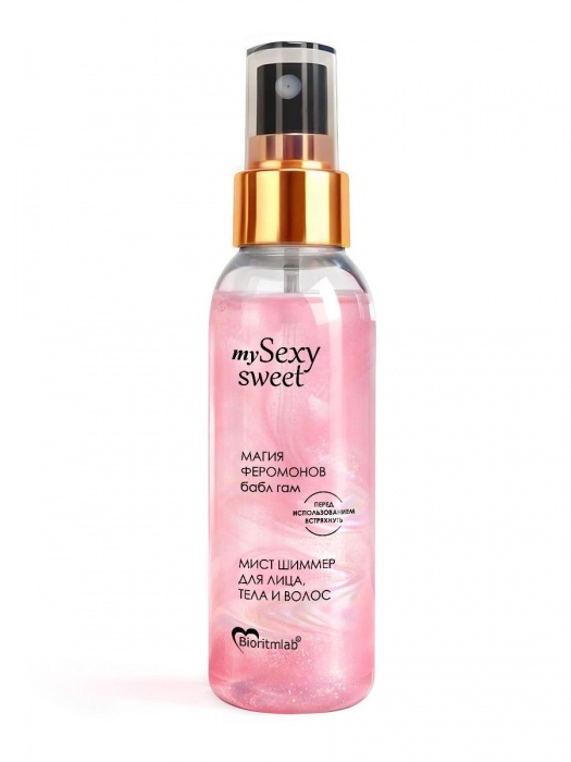 Мист для лица, тела и волос Sexy Sweet с ароматом бабл-гам, шиммером и феромонами - 95 мл. -  - Магазин феромонов в Хабаровске
