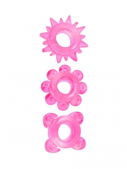 Комплект из 3 розовых эрекционных колец - Erowoman-Eroman - в Хабаровске купить с доставкой