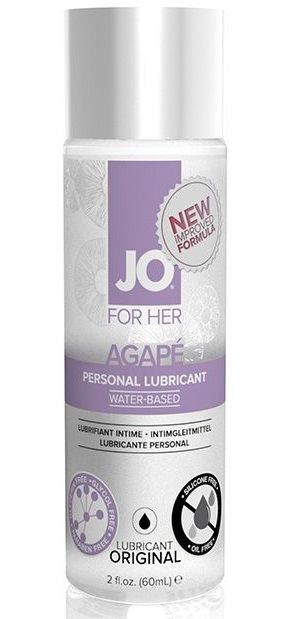 Лубрикант на водной основе для женщин JO AGAPE LUBRICANT ORIGINAL - 60 мл. - System JO - купить с доставкой в Хабаровске