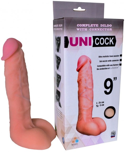 Фаллическая насадка Харнесс UNICOCK 9  - 24 см. - LOVETOY (А-Полимер) - купить с доставкой в Хабаровске
