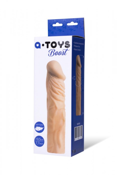 Насадка с ярко выраженной головкой и рельефным стволом - 19 см. - A-toys - в Хабаровске купить с доставкой