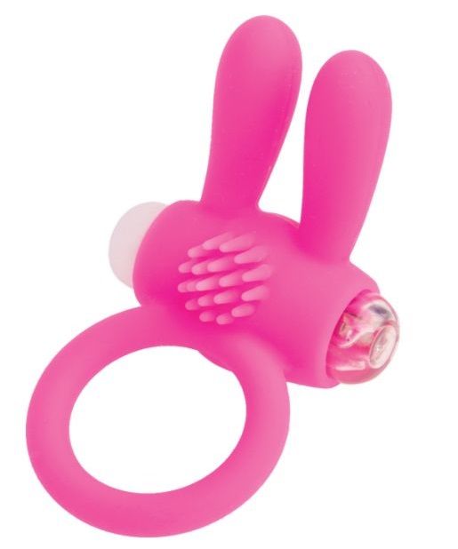 Розовое эрекционное виброкольцо A-toys с ушками - A-toys - в Хабаровске купить с доставкой