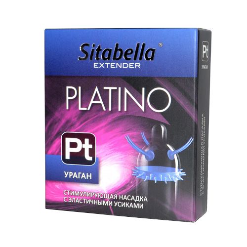 Стимулирующая насадка с усиками и шипиками Platino  Ураган - Sitabella - купить с доставкой в Хабаровске