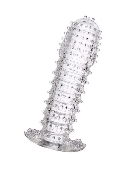 Гелевая прозрачная насадка c шипами - 12 см. - Toyfa Basic - в Хабаровске купить с доставкой