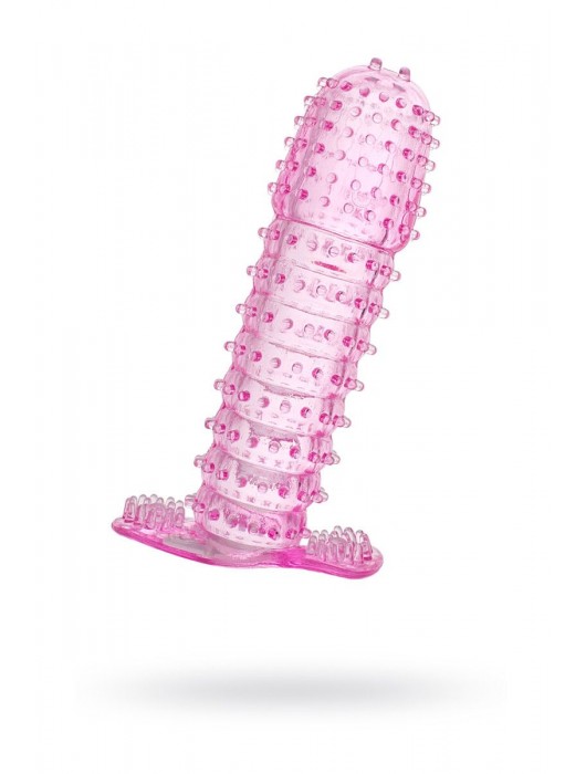 Гелевая розовая насадка с шипами - 12 см. - Toyfa Basic - в Хабаровске купить с доставкой