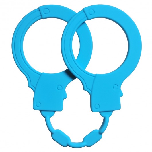 Голубые силиконовые наручники Stretchy Cuffs Turquoise - Lola Games - купить с доставкой в Хабаровске