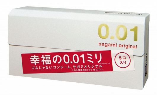 Супер тонкие презервативы Sagami Original 0.01 - 5 шт. - Sagami - купить с доставкой в Хабаровске