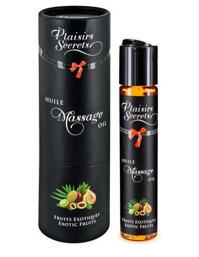 Массажное масло с ароматом экзотических фруктов Huile de Massage Gourmande Fruits Exotiques - 59 мл. - Plaisir Secret - купить с доставкой в Хабаровске