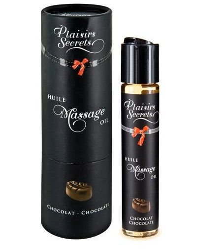 Массажное масло с ароматом шоколада Huile de Massage Gourmande Chocolat - 59 мл. - Plaisir Secret - купить с доставкой в Хабаровске