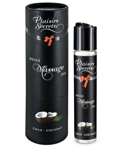 Массажное масло с ароматом кокоса Huile de Massage Gourmande Coco - 59 мл. - Plaisir Secret - купить с доставкой в Хабаровске