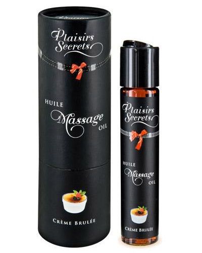 Массажное масло с ароматом крем брюле Huile de Massage Gourmande Creme Brulée - 59 мл. - Plaisir Secret - купить с доставкой в Хабаровске