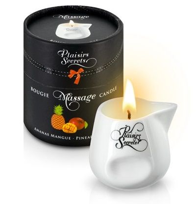 Массажная свеча с ароматом манго и ананаса Bougie de Massage Ananas Mangue - 80 мл. - Plaisir Secret - купить с доставкой в Хабаровске