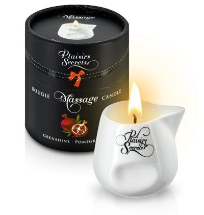 Массажная свеча с ароматом граната Bougie de Massage Gourmande Grenadine - 80 мл. - Plaisir Secret - купить с доставкой в Хабаровске