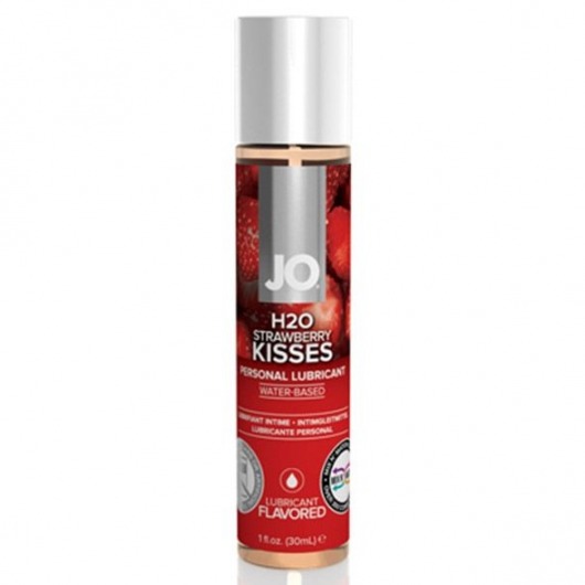 Смазка с ароматом клубники JO Flavored Strawberry Kiss - 30 мл. - System JO - купить с доставкой в Хабаровске