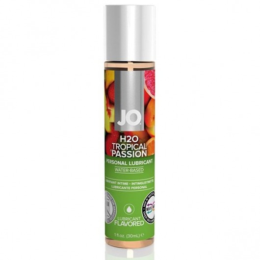 Смазка с ароматом тропических фруктов JO Flavored Tropical Passion - 30 мл. - System JO - купить с доставкой в Хабаровске