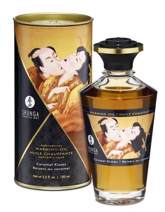 Массажное интимное масло с ароматом карамели - 100 мл. - Shunga - купить с доставкой в Хабаровске