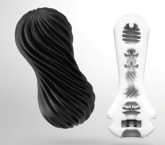 Мастурбатор FLEX Rocky Black с плотным рельефом - Tenga - в Хабаровске купить с доставкой