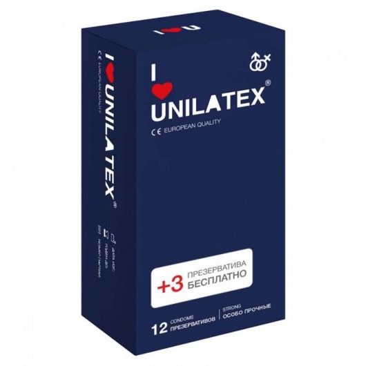 Ультрапрочные презервативы Unilatex Extra Strong - 12 шт. + 3 шт. в подарок - Unilatex - купить с доставкой в Хабаровске