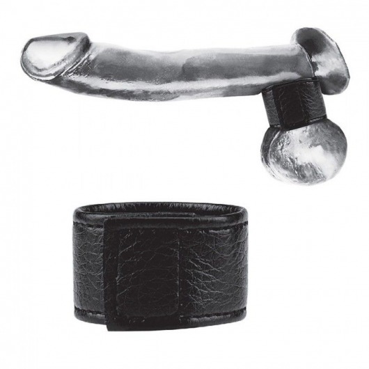 Чёрная утяжка на мошонку 1  Velcro Ball Stretcher - BlueLine - купить с доставкой в Хабаровске