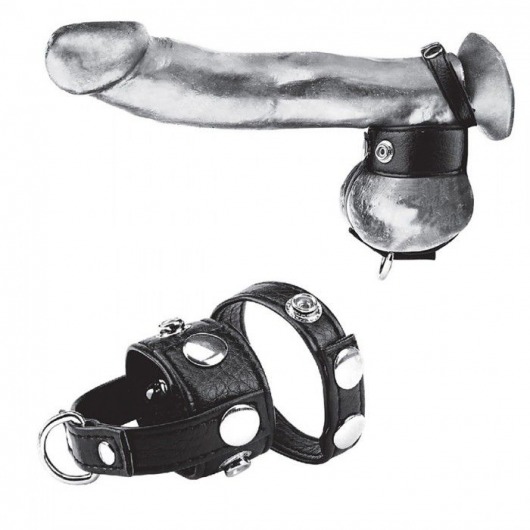 Утяжка для мошонки и пениса Cock Ring With 1  Ball Stretcher And Optional Weight Ring - BlueLine - купить с доставкой в Хабаровске