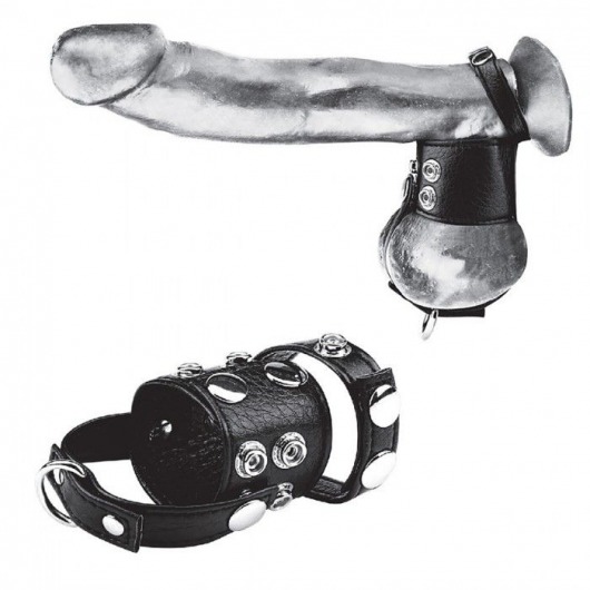 Утяжка на пенис и мошонку Cock Ring With 1.5  Ball Stretcher And Optional Weight Ring - BlueLine - купить с доставкой в Хабаровске