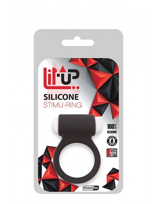 Чёрное эрекционное виброкольцо LIT-UP SILICONE STIMU RING 3 BLACK - Dream Toys - в Хабаровске купить с доставкой