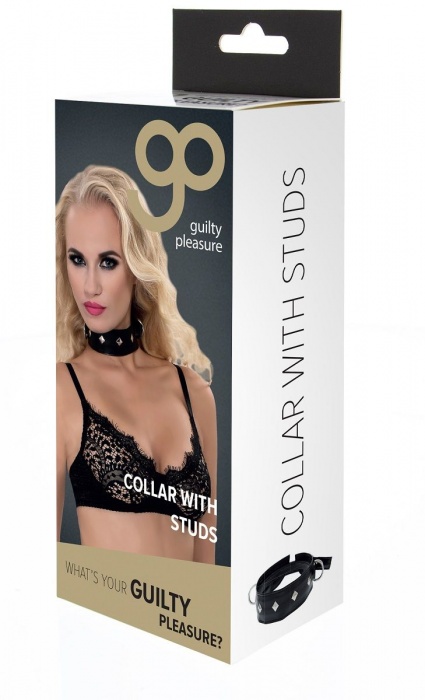 Полиуретановый ошейник с пуклями и D-кольцами Collar with Studs - Blush Novelties - купить с доставкой в Хабаровске