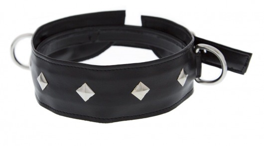 Полиуретановый ошейник с пуклями и D-кольцами Collar with Studs - Blush Novelties - купить с доставкой в Хабаровске