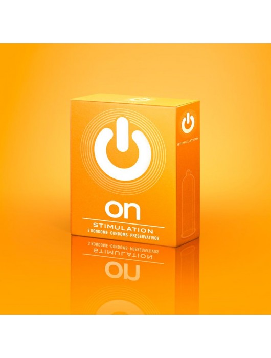 Презервативы ON) Stimulation с точками - 3 шт. - ON) - купить с доставкой в Хабаровске