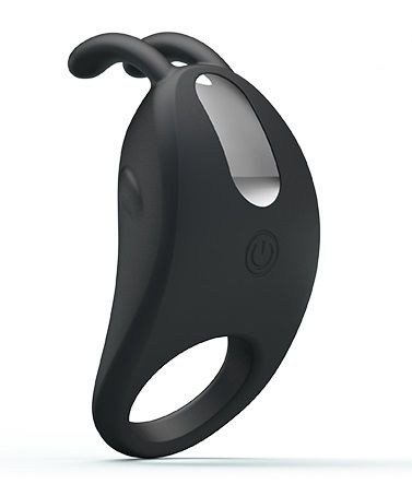 Чёрное эрекционное кольцо с вибрацией Rabbit Vibrator - Baile - в Хабаровске купить с доставкой