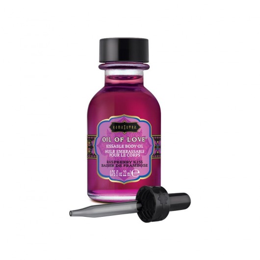 Масло для ласк с ароматом малины Oil of Love Raspberry Kiss - 22 мл. - Kama Sutra - купить с доставкой в Хабаровске