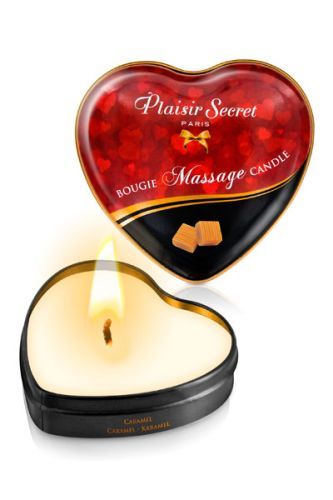 Массажная свеча с ароматом карамели Bougie Massage Candle - 35 мл. - Plaisir Secret - купить с доставкой в Хабаровске