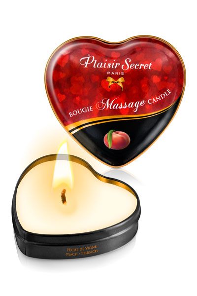 Массажная свеча с ароматом персика Bougie Massage Candle - 35 мл. - Plaisir Secret - купить с доставкой в Хабаровске
