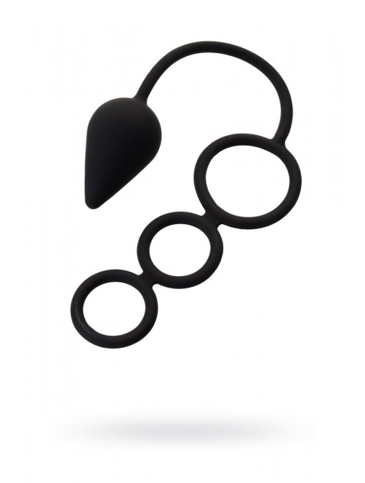 Тройное эрекционное кольцо с анальным хвостом Drop M-size - Erotist Adult Toys - в Хабаровске купить с доставкой