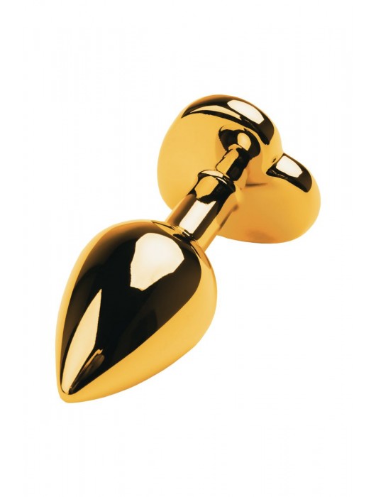 Золотистая анальная пробка с кристаллом-сердцем - 7,5 см. - ToyFa - купить с доставкой в Хабаровске
