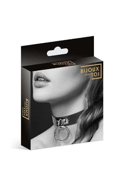 Узенький ошейник из полиуретана с кольцом - Bijoux Pour Toi - купить с доставкой в Хабаровске
